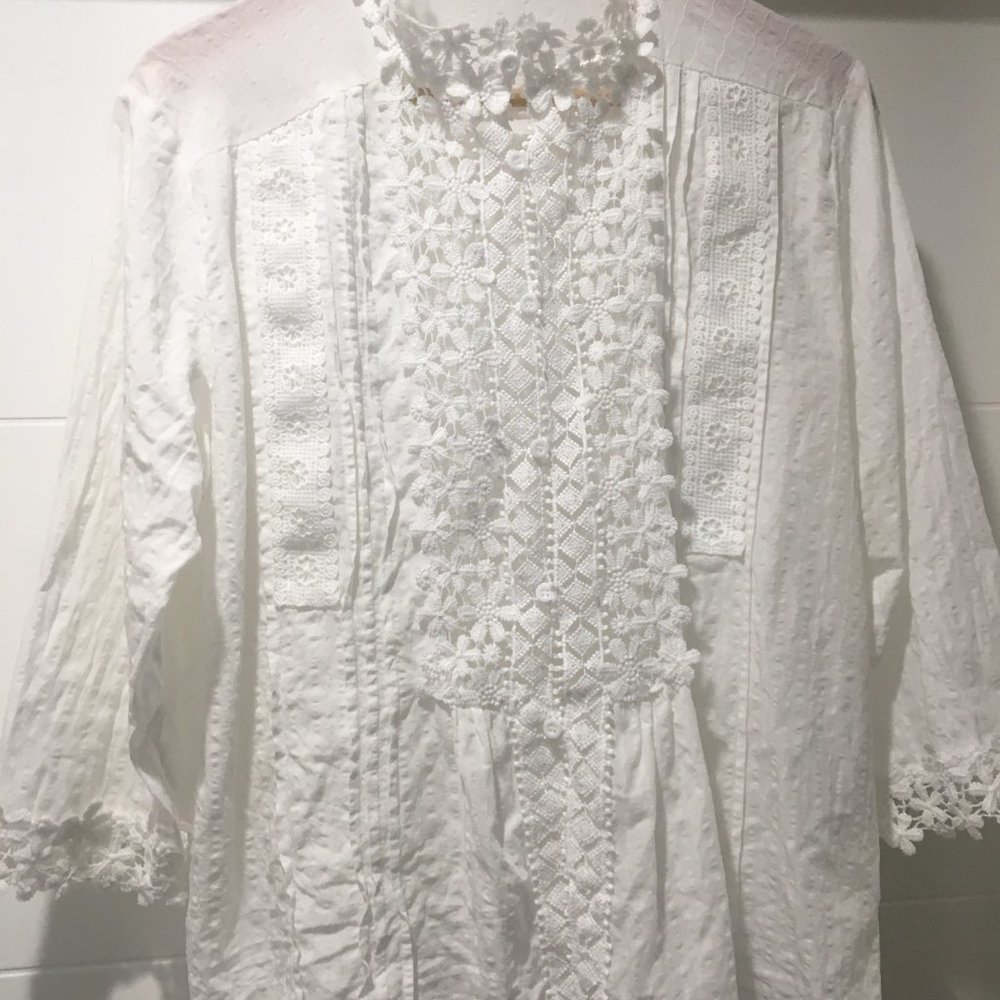 Lace Button Down Blouse